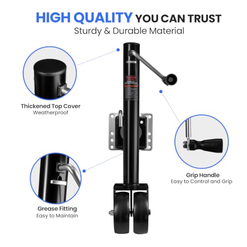 2000 lbs Dual Wheel Swivel Trailer Jack
