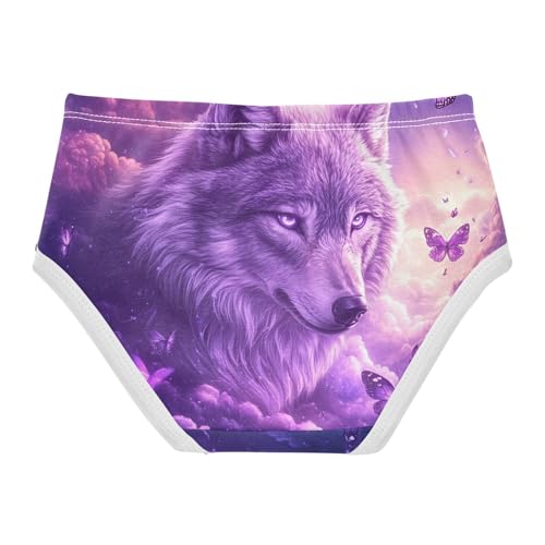 Wolf Sky Purple Clouds Butterfly Toddler Girls's Underwear 2T 202c10322