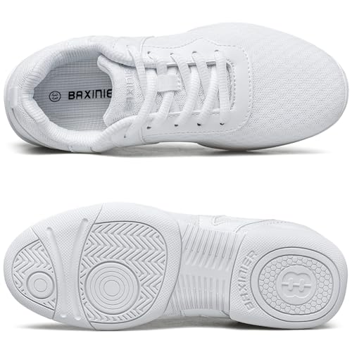 Girls Cheer Shoes White Cheerleading Breathable Sneakers Kids Cheerleader Athletic Training Tennis Walking Shoes4