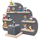 Dreamhigh® Kinder Regal kompatibel mit Toniebox und kompatibel mit Tonies für über 30 Figuren Magnetisches Wandregal, zum Spielen und Sammeln, für Kinder Baby Zimmer (Grau)