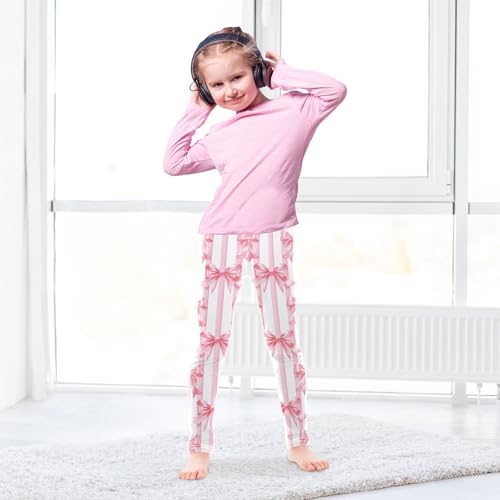 Girls' Leggings Bow-Knot Pink Stripe Kids Yoga Tights Pants 1 Pack 208582984