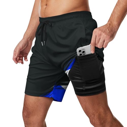 American Flag Summer Mens' 2 in 1 Workout Casual Running Shorts Sport Pants with Pockets, 3X-Large2
