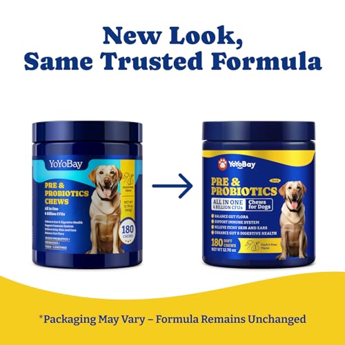 Image of Probiotics for Dogs - Dog Probiotics for Digestive Health, Yeast, Itchy Skin, Gut Health, Immune & Skin - 6 Billion CFUs, Duck & Pear Flavor - with Prebiotics & Digestive Enzymes, 2 Pack