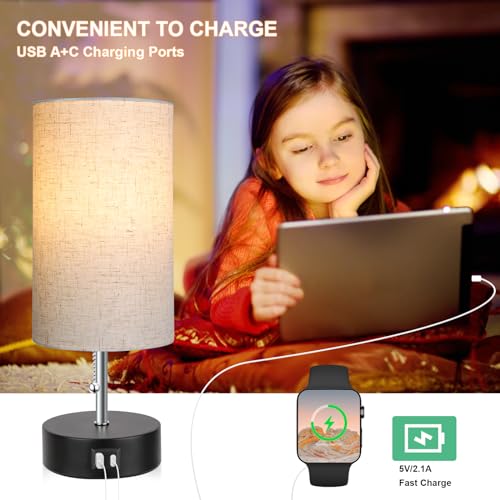 Lámpara de Mesa de Noche con Puerto USB y Temperatura de Luz miniatura 5