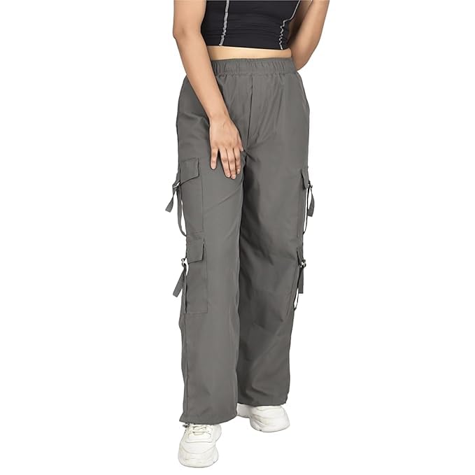 Women’s New stayel Cargo Jogger Pants, Elastic Waist, 6 Pockets