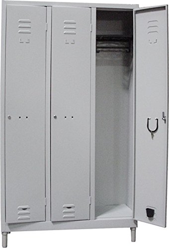 Armadio spogliatoio montato vern grigio posti 3 h.mm 1795 mm 1000x350