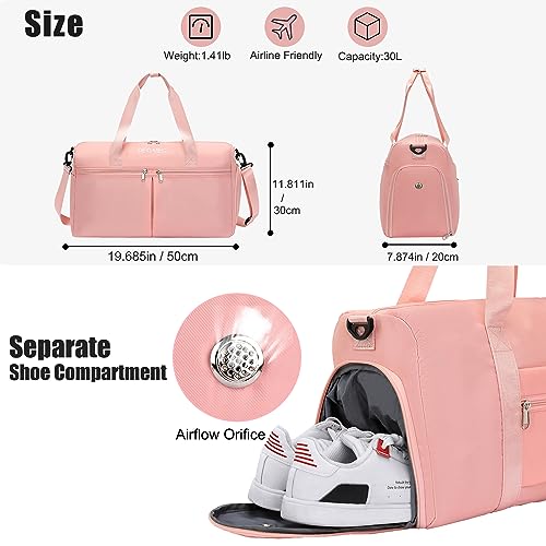 Gym Bag for Women and Men with Shoes Compartment, Small Duffel Bag for Sports,Travel, Carry On Weekender Overnight Bag for Plane Gym Tote Bags Swimming Yoga Hospital Holdalls4