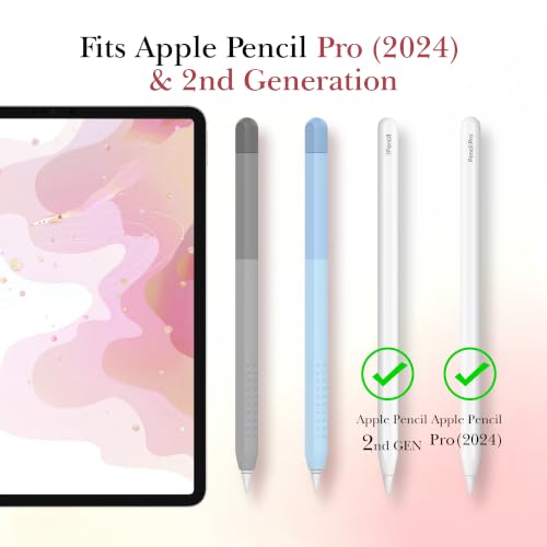 Image of Delidigi for Apple Pencil Pro (2024) & Apple Pencil 2nd Generation Case | Gradient Color Design Silicone Sleeve Cover, Magnetic Charging Compatible, Double Tap Support