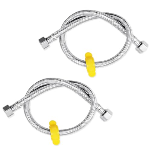 2 PCS Flexible Tap Connector 40 cm Flexible Pipe Tap Connector Stainless Steel Braided Hose Plumbing Fittings for Boilers Plumbing Bathrooms Kitchens
