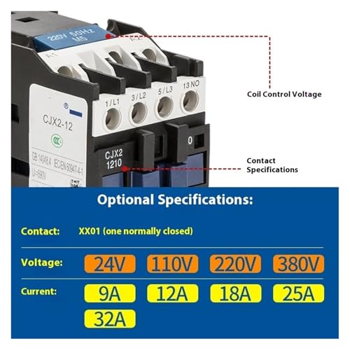 Contacteur ca série CJX2-2501 380V triphasé pour commande moteur électrique - 2