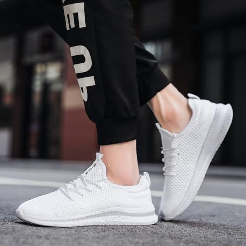 Image of DLWKIPV Mens Slip On Shoes Tennis Walking Gym Athletic Running Fashion Sneakers Workout Footwear Casual Sport Outdoors Breathable Knitted Mesh Lightweight