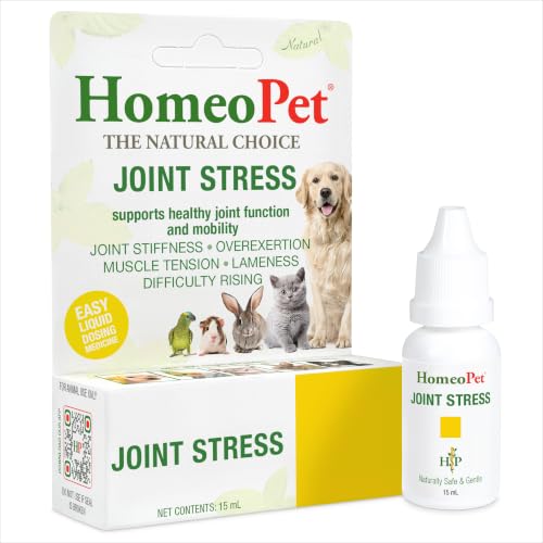 HomeoPet Joint Stress, Joint Support for Dogs and Cats, Liquid Pet Meds to Support Healthy Joint Movement, 15 Milliliters