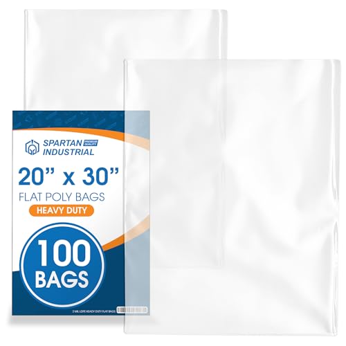 Spartan Industrial 20x30 in Open-End Poly Bags, 100 ct