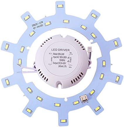 Othmro 1 Pcs 5730 SMD LED Panel Circle Aluminum Board Ceiling Light 12W 220V Pure White 6500K Replacement Part Diameter 155mm