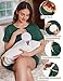 Ekouaer Maternity Nursing Pajamas 2 Pack Short Sleeve Nursing Loungewear Breastfeeding PJS Postpartum PJS Tops & Shorts XXL Black/Lake Green