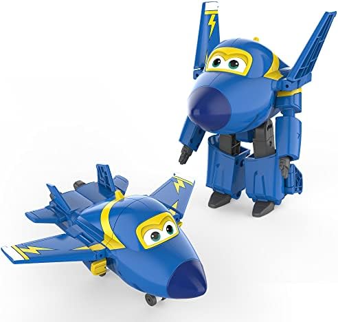 Super Wings 5" Transforming Jerome Airplane Toys, Safe and Durable Vehicle Action Figure, Plane to Robot, Transformer Toys for 3+ Years Old Boys and Girls, Preschool Kids Birthday Gift, Blue