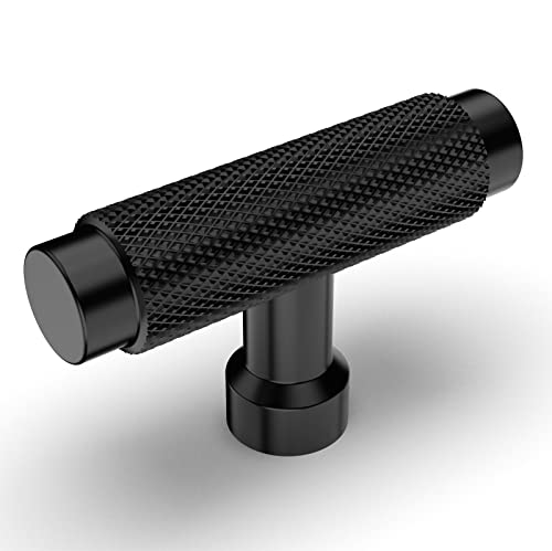 Asidrama 10 Pack Knurled Matte Black Kitchen Cabinet Knobs Dresser Knobs Drawer Knobs Single Hole Cabinet T Bar Pull Handles For Kitchen Wardrobe Cupboard #TOP10