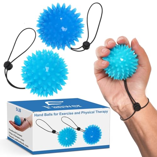 2 Pieces Balle Reeducation Main pour Exercices à la Main, Balle anti-stress pour Adultes et Enfants, (2 Niveaux de Résistance) Soulagement de l'anxiété