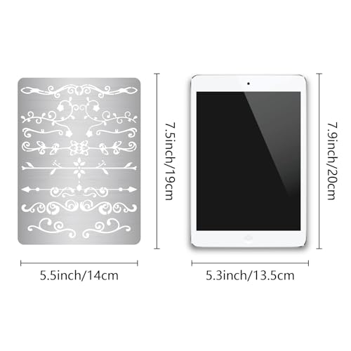 GORGECRAFT Flowers and Vines Stencil Metal Templates Reusable Stainless Steel Floral Vine Drawing Journal Leaf Small Stencil for Painting on Wood Burning Wall Canvas Pyrography Engraving 19x14cm - Image 2