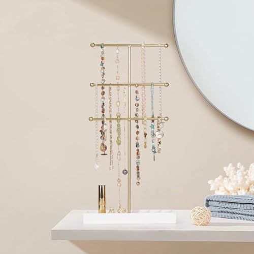 Arbre à bijoux doré pour éviter les nœuds de vos colliers et bracelets - 5