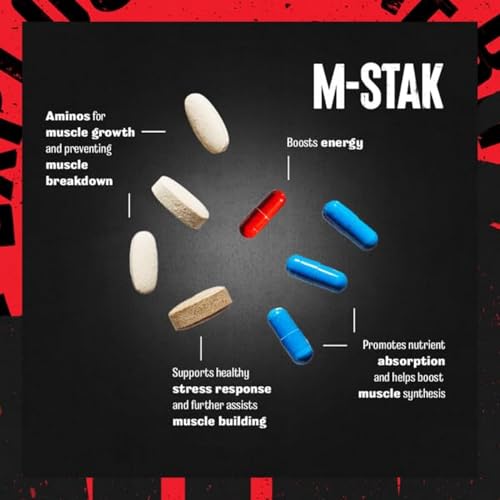 animal m-stak - muscle builder and anabolic mass gainer supplement for bodybuilding - lean muscle growth amino complex and pre workout energy 21 packs