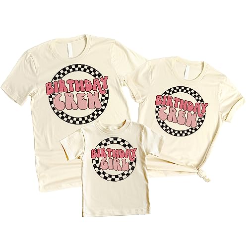 Birthday Girl and Birthday Crew Matching Family Outfits for Mom Dad Siblings Grandma Aunt Cousins