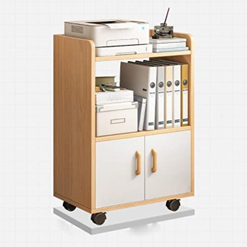 WGTYOA Shelf Placement Cabinet Floor Office Filing Wooden Movable Computer Desk Side Low