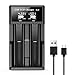18650 Battery Charger,2 Bay Rechargeable Batteries Charger with Smart LCD Display,Fast Charging for AA/AAA Ni-MH/Ni-Cd, 3.7V Li-ion Batteries IMR/INR/ICR 18650 21700 17500 14500 26650 21750 26650
