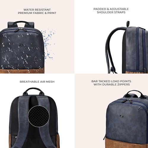 Gear Uber Leatherite Medium Faux Leather Water Resistant Laptop Backpack - Image 4