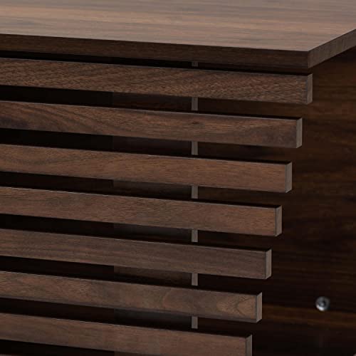 Baxton Studio Eckhart Caixa de areia de madeira com acabamento marrom nogueira