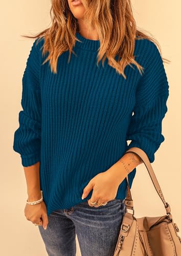 PRETTYGARDEN Fall Sweaters for Women 2025 Fashion Long Sleeve Casual Ribbed Knit Winter Clothes Pullover Jumper Tops
