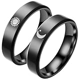 Healvian Anillos de Boda para Anillos de Compromiso Acero Inoxidable Resistentes y Cómodos para Él y Ella Original para Novios