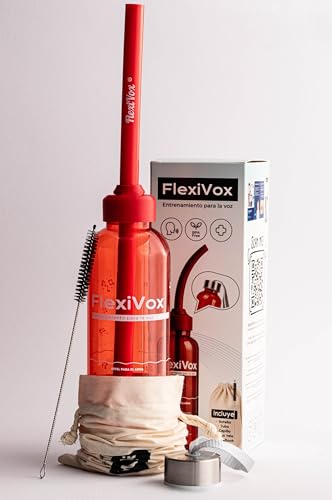 FlexiVox® kompatibel mit Lax Vox Schlauch Methode | Stimmtraining SOVT für Sänger, Logopädie und Stimmtherapie | Kit: Kalibrierter Schlauch, Messflasche, Bürste, Tasche & eBook