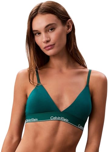 Calvin Klein Donna Reggiseno a Triangolo Lightly Lined con Fascia con Logo, Blu (Turf), S