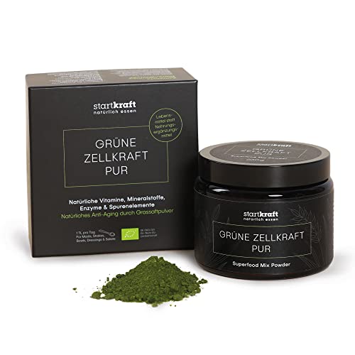 STARTKRAFT Grassaft Pulver Bio Mix ZELLKRAFT PUR - 230g lösliches Pulver - Made in Germany. Vegan. Rohkostqualität. Frei von Zusätzen und in Bio Qualität. (230 g) Cover