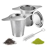 2-Pack 304 Stainless Steel Tea Infusers with Double Handles, Ultra-Fine Mesh Loose Leaf Strainers, Fits Most Teapots & Mugs, Easy to Clean – Great Gift for Tea Lovers