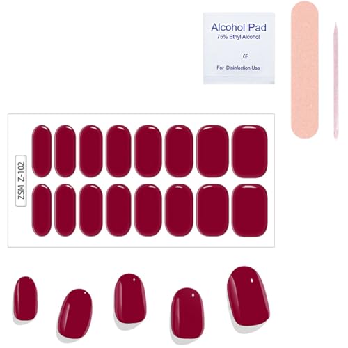 NJCXOLA Gel Semicurado de Pegatinas, 16 Pcs uñas de gel pegatinas Envoltura Pegatina Calcomanías con Lima de Uñas para Arte de Uñas DIY, Requiere Lámpara UV/LED