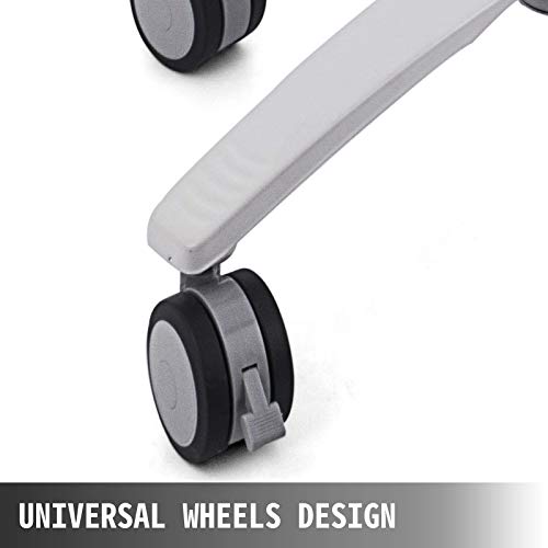 Vevor Medical Cart Mobile Trolley Cart With Wheels 29.5"-41.3" Height Adjustable Stainless Steel Dental Cart Rolling Desktop Lab Cart With 16.5"× 15.7" Large Tabletop #TOP5