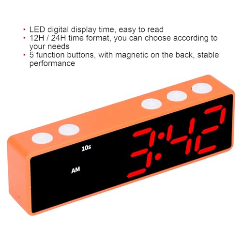 Temporizador para gimnasio, resistente al desgaste, compacto y portátil, con pantalla LED digital y 5 botones de función, reloj de entrenamiento para dormitorio y sala de fitness miniatura 3