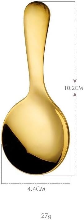 Silverware Flatware Set, 1/4/6/8/10/12 Pcs 304 Stainless Steel Small Spoon Creative Short Handle Round Head Tea Spoon Ice Cream Spoon Spoon Spoon Tableware(Rose Gold,12 Pieces)