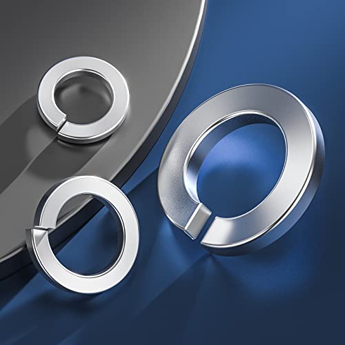 Wensilon (600Pcs)1/4" Stainless Steel 304 Metal Stainless Lock Washers For Screws And Bolts, Suitable For Factory Maintenance, Kitchen, Store And Outdoor Construction #TOP3