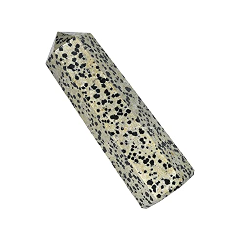 Image of Amazing Gemstone Large Dalmatian Jasper Crystal Towers ~ Natural Healing Crystal Point Obelisk for Reiki Healing and Crystal Grid (5.5 to 6 INCH)