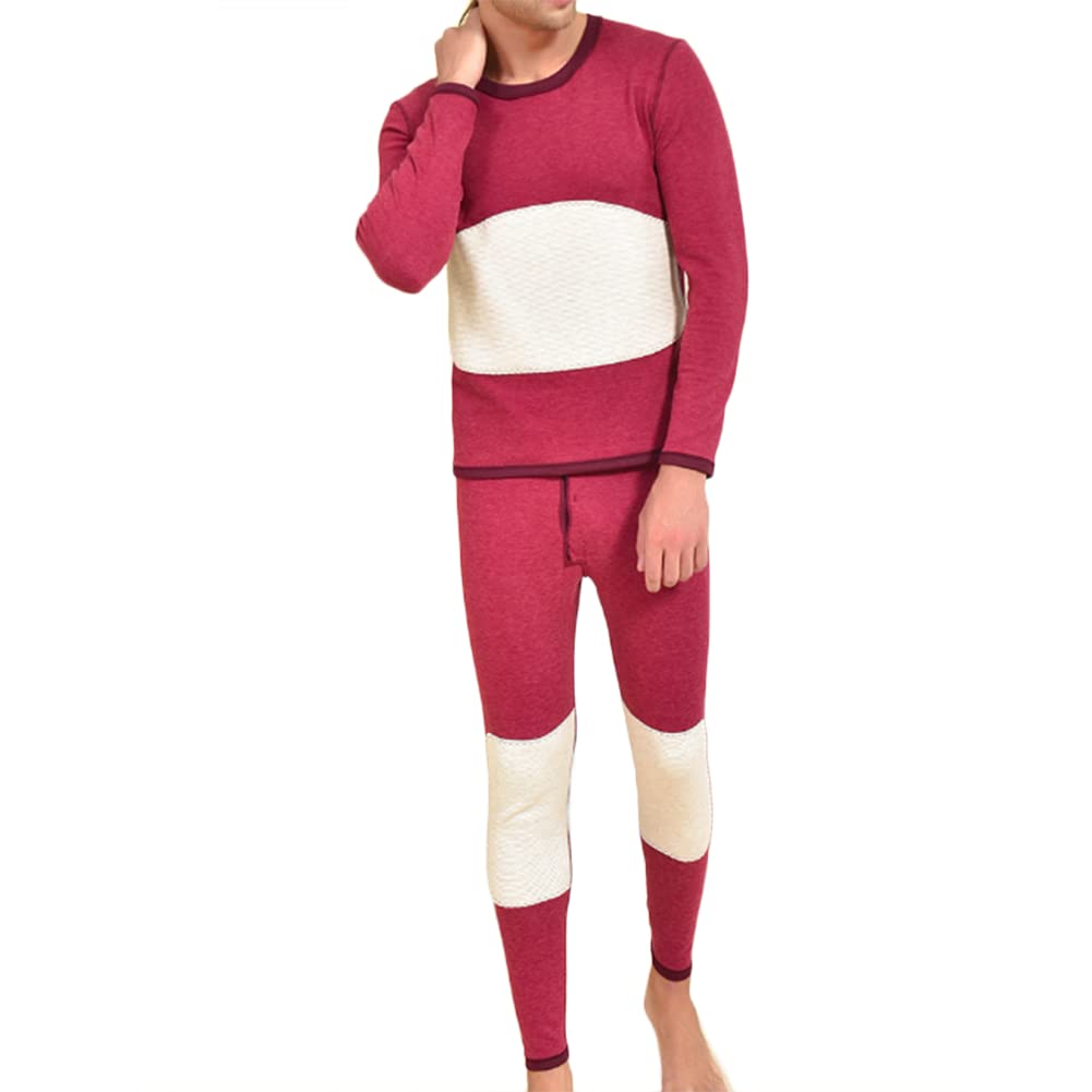 Men's Thermal Long Functional Underwear Set with Inner Fleece Flexible Ski XL-3XL