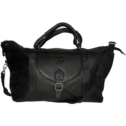 Sac de voyage zippé NHL en cuir noir Pangea Brands pour grand week-end