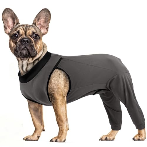 PUMYPOREITY Hundebody mit Beinen, Hundebody Hinterbeine Hunde Op Body Rüde Bandage Hinterbeine Hundeschenkel Schutz Langatmig Body(Grau, M)