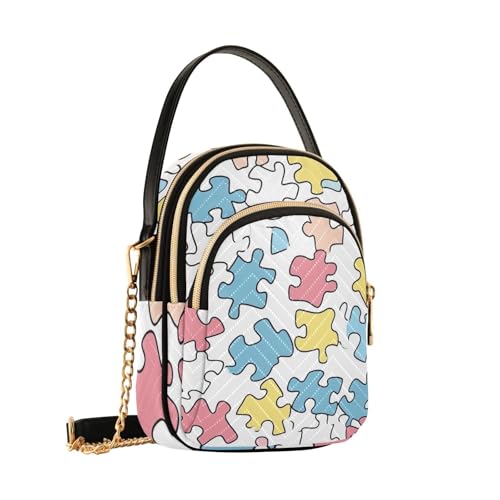Vintage Autism Awareness Crossbody Bags for Women Detachable Strap Purses Shoulder Bag Travel Handbags2