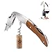 Produktbild Aubeifou 1Stück Holz Kellnermesser,Weinöffner mit Flaschenöffner & Folienschneider,Weinöffner Edelstahl mit hochwertigem,Profi Korkenzieher aus Sommeliers,Kellner und Barkeeper