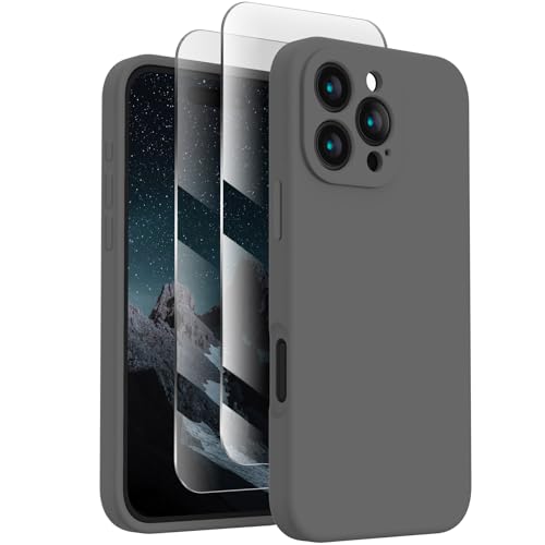 Image of FireNova Designed for iPhone 16 Pro Max Case, Silicone Upgraded [Camera Protection] Phone Case, Soft Anti-Scratch Microfiber Lining Inside, 2024, Space Gray