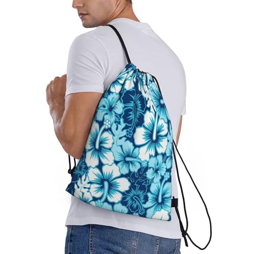 Floral Hibiscus Drawstring Bags Backpack Bag 16.5x19.6 IN3