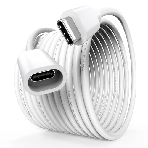 10FT USBC Extension Cable for Ring Solar Panel and Camera, White Waterproof USB C Male to Female...